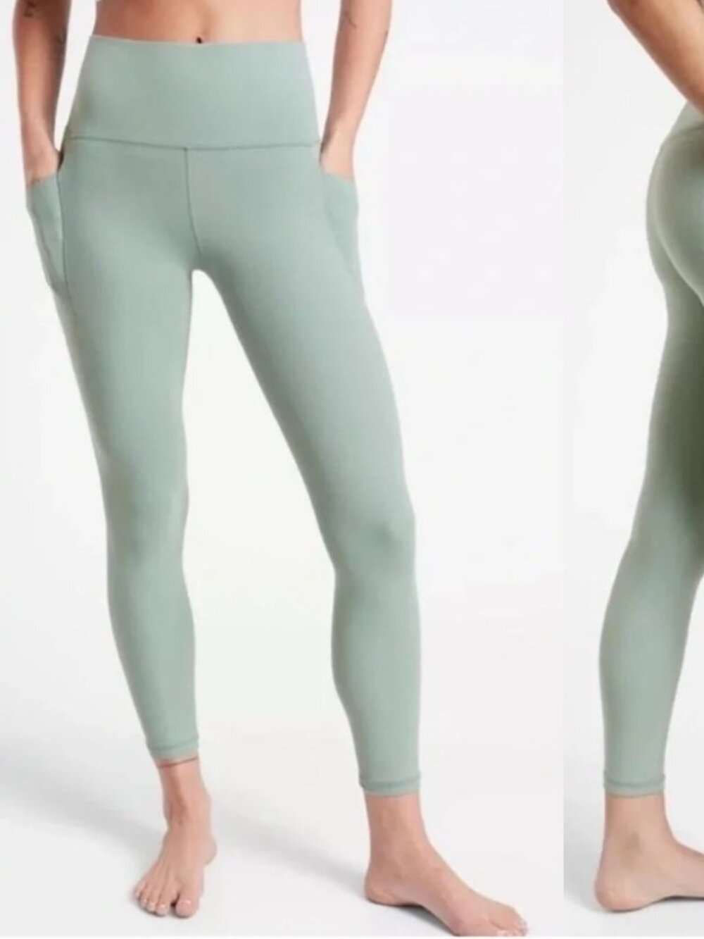 Athleta - Salutation Stash Pocket II Tight 7/8 | Light Green Spacedye | Medium P